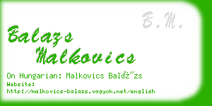 balazs malkovics business card